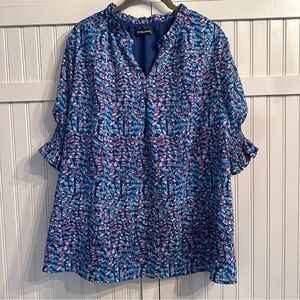 MASCOMODA Women's V Neck Floral Short Sleeve Top XXL